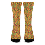 Bonwire Kente Pattern Print Crew Socks