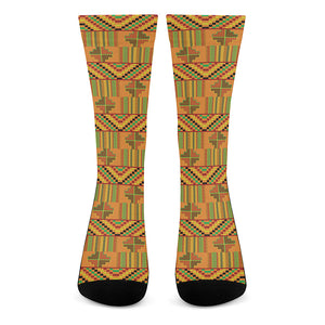 Bonwire Kente Pattern Print Crew Socks