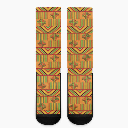 Bonwire Kente Pattern Print Crew Socks