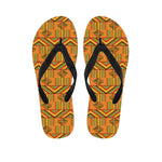 Bonwire Kente Pattern Print Flip Flops