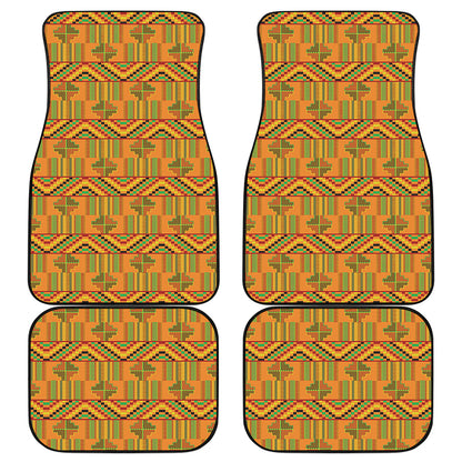 Bonwire Kente Pattern Print Front and Back Car Floor Mats