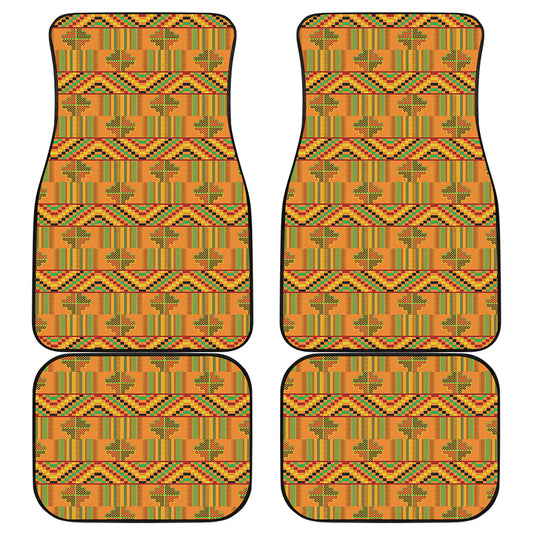 Bonwire Kente Pattern Print Front and Back Car Floor Mats