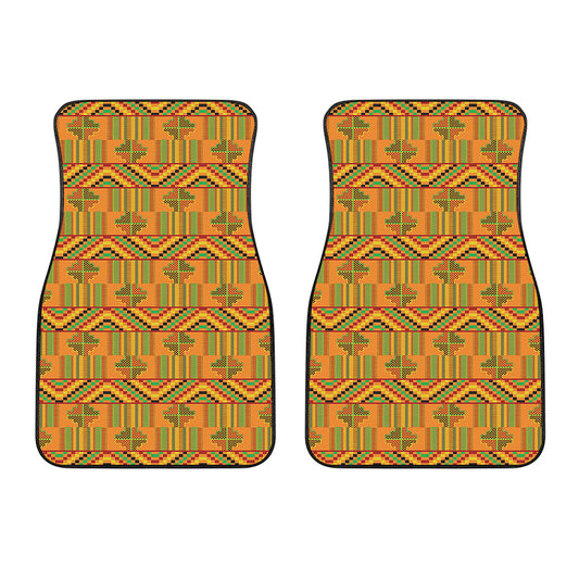 Bonwire Kente Pattern Print Front Car Floor Mats