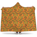 Bonwire Kente Pattern Print Hooded Blanket