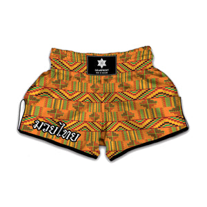 Bonwire Kente Pattern Print Muay Thai Boxing Shorts