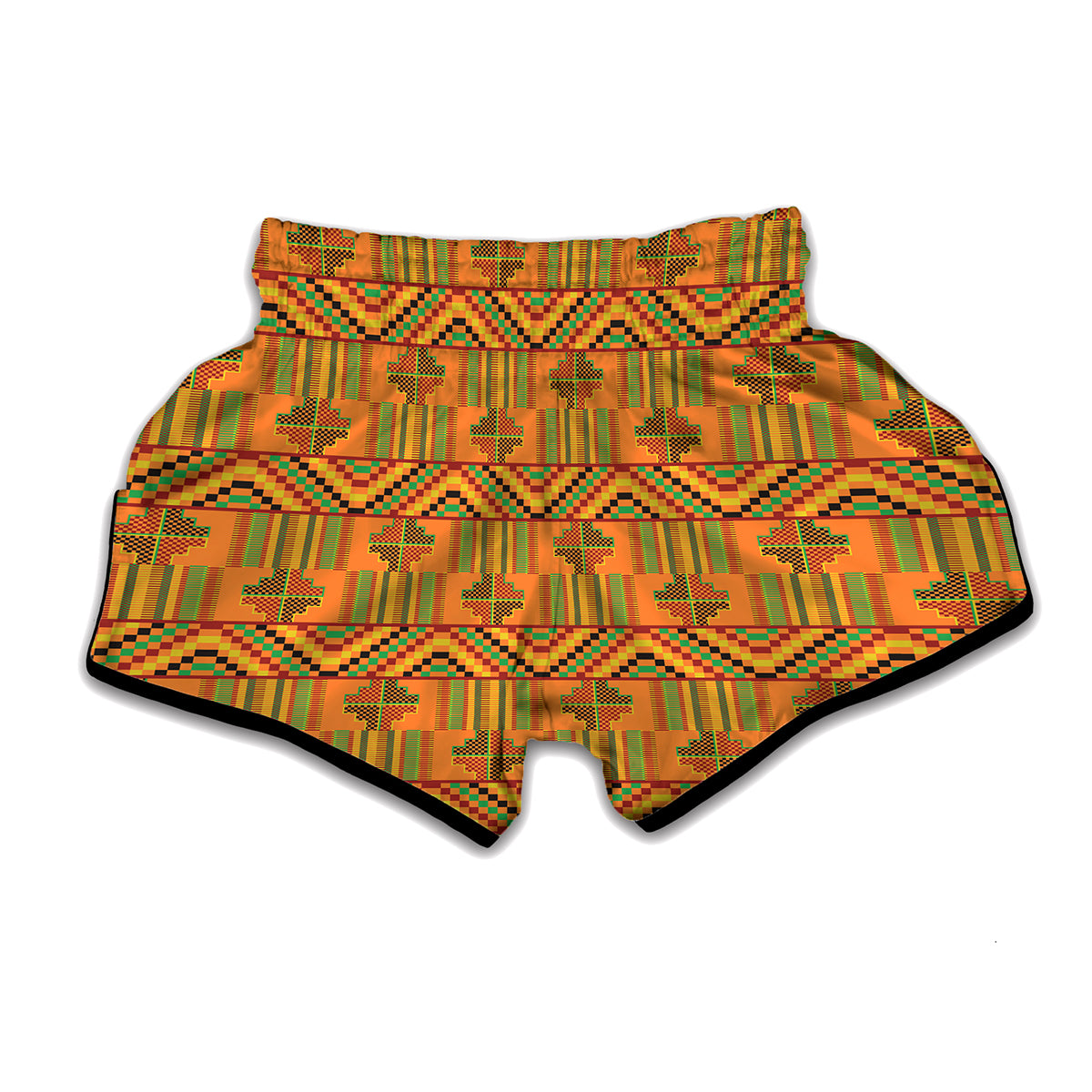 Bonwire Kente Pattern Print Muay Thai Boxing Shorts