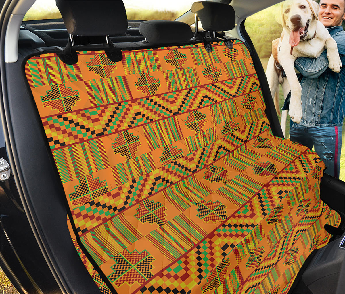 Bonwire Kente Pattern Print Pet Car Back Seat Cover