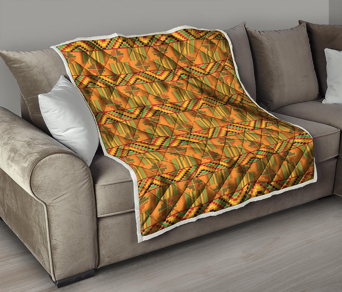 Bonwire Kente Pattern Print Quilt