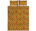 Bonwire Kente Pattern Print Quilt Bed Set