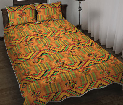 Bonwire Kente Pattern Print Quilt Bed Set