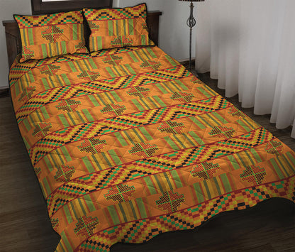 Bonwire Kente Pattern Print Quilt Bed Set