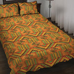 Bonwire Kente Pattern Print Quilt Bed Set