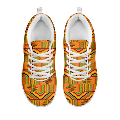 Bonwire Kente Pattern Print White Sneakers
