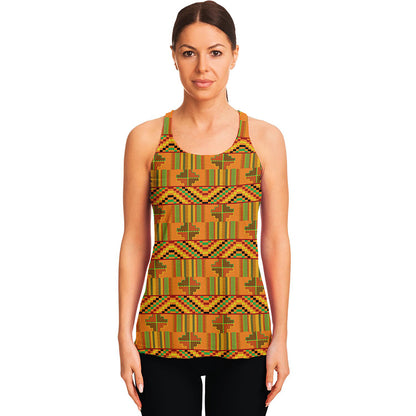 Bonwire Kente Pattern Print Women's Racerback Tank Top