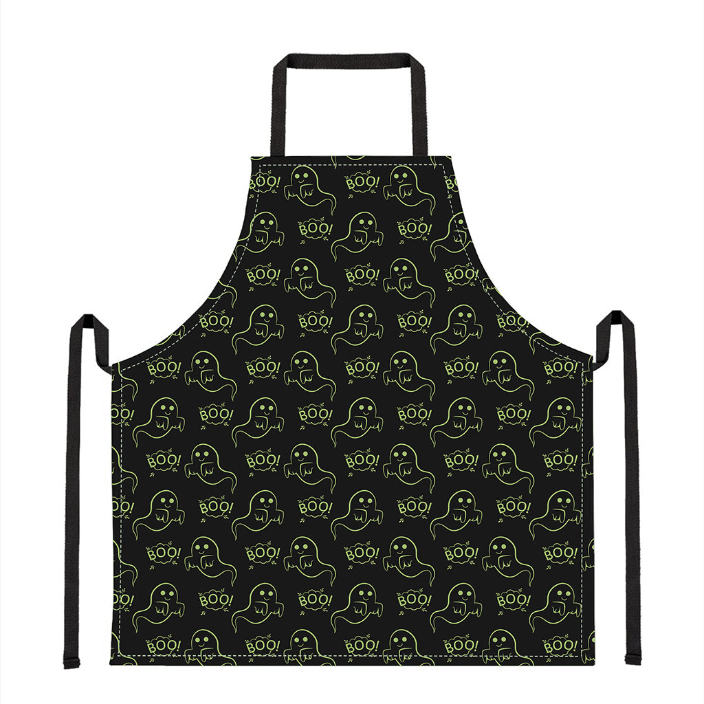 Boo Ghost Pattern Print Apron