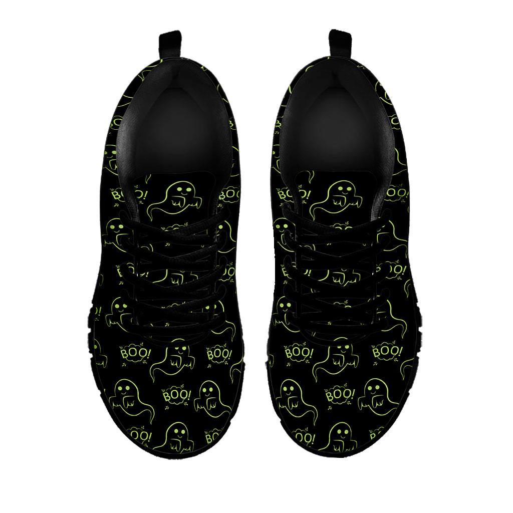 Boo Ghost Pattern Print Black Sneakers