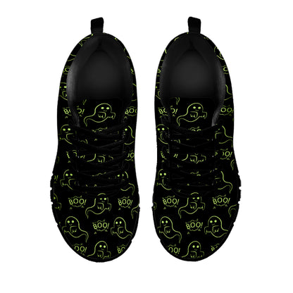 Boo Ghost Pattern Print Black Sneakers