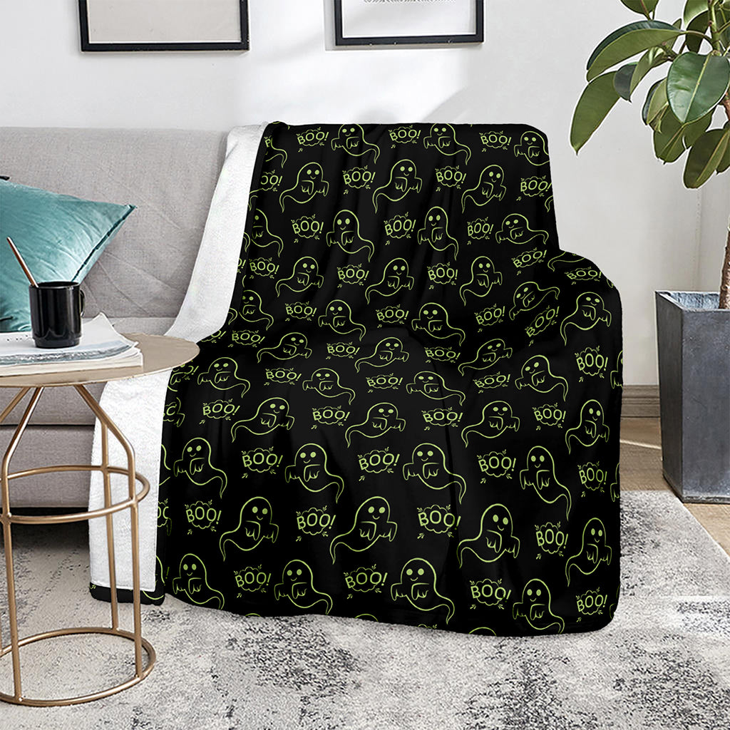 Boo Ghost Pattern Print Blanket