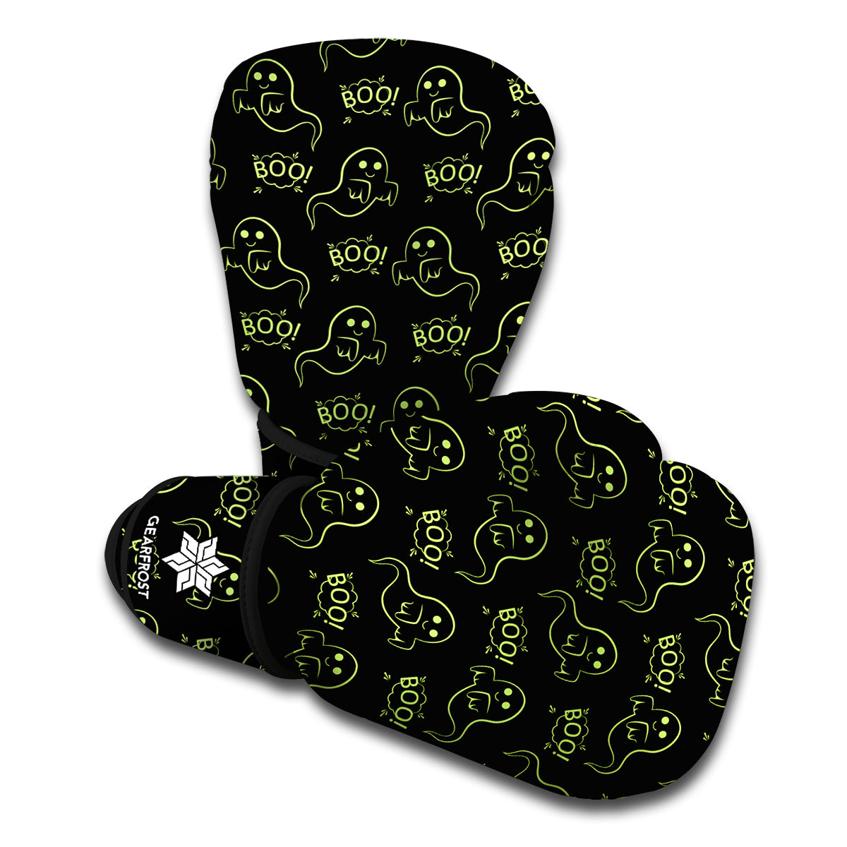 Boo Ghost Pattern Print Boxing Gloves