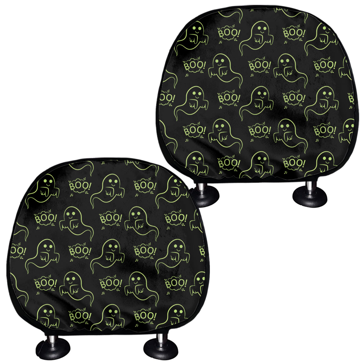 Boo Ghost Pattern Print Car Headrest Covers