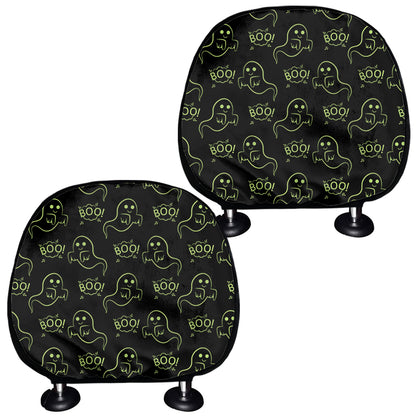 Boo Ghost Pattern Print Car Headrest Covers