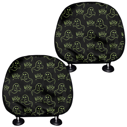 Boo Ghost Pattern Print Car Headrest Covers