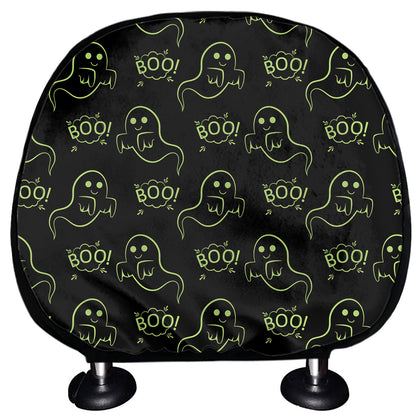 Boo Ghost Pattern Print Car Headrest Covers