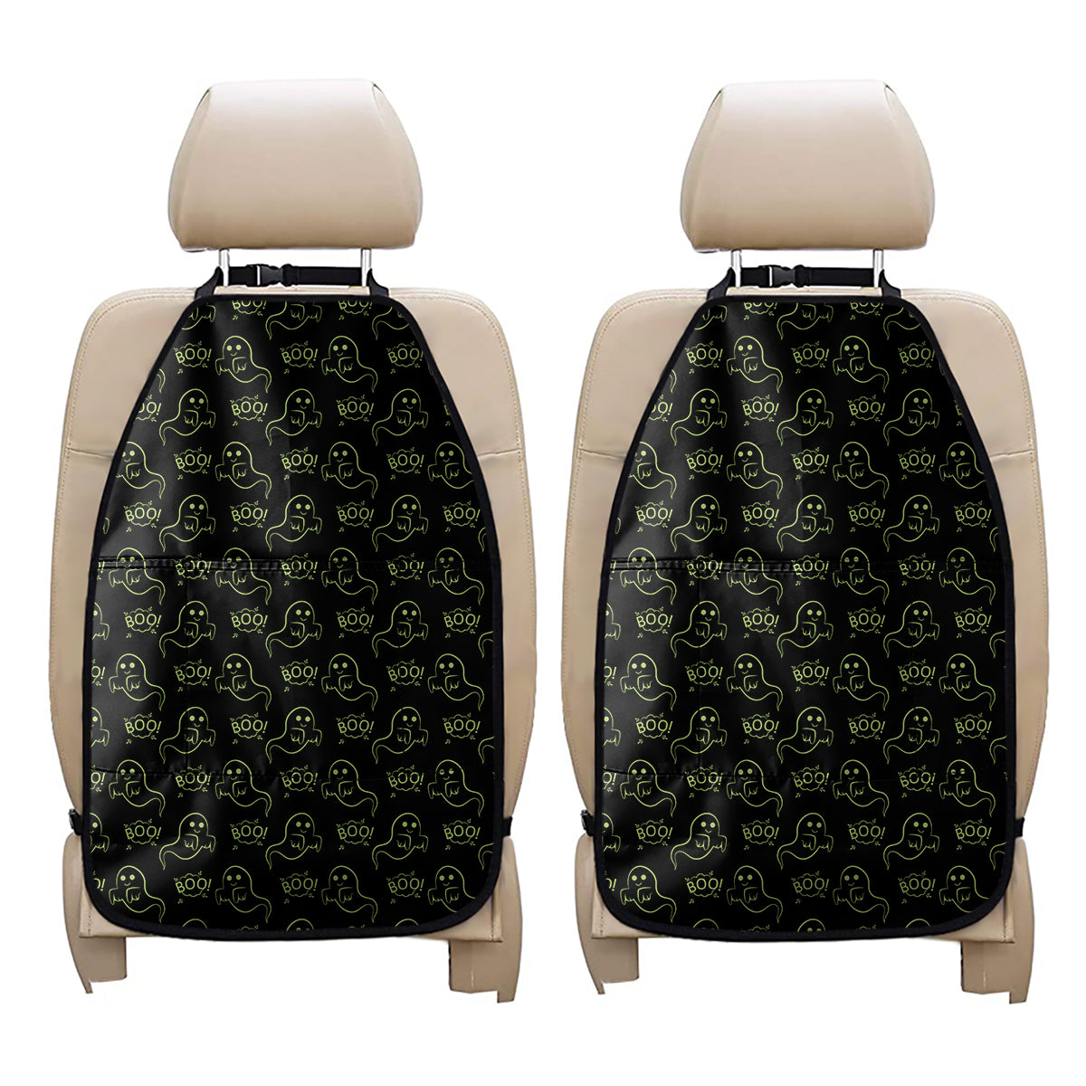 Boo Ghost Pattern Print Car Seat Organizers