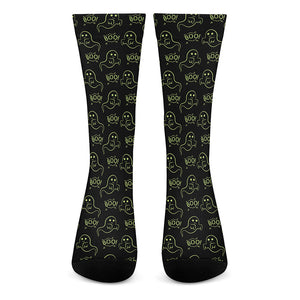 Boo Ghost Pattern Print Crew Socks