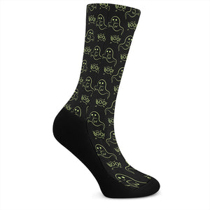 Boo Ghost Pattern Print Crew Socks