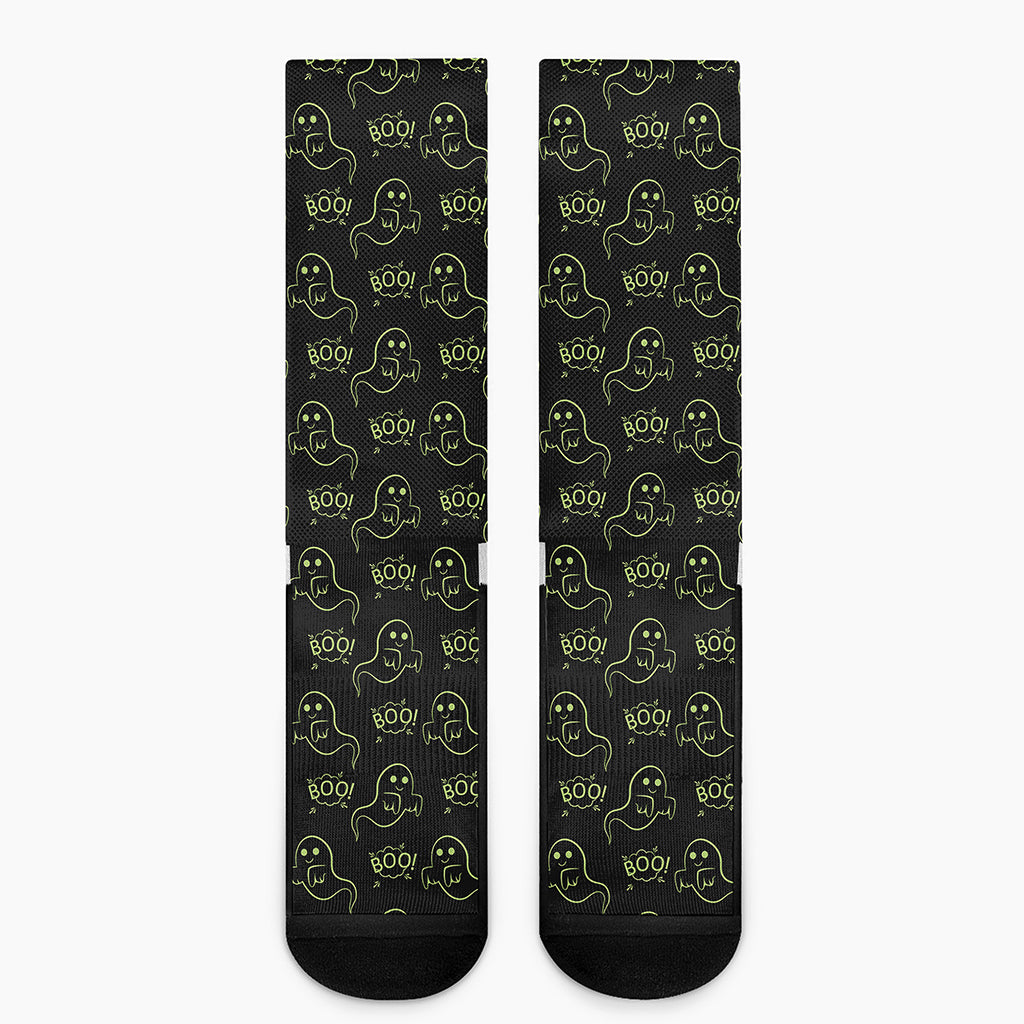 Boo Ghost Pattern Print Crew Socks