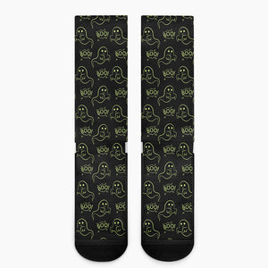 Boo Ghost Pattern Print Crew Socks