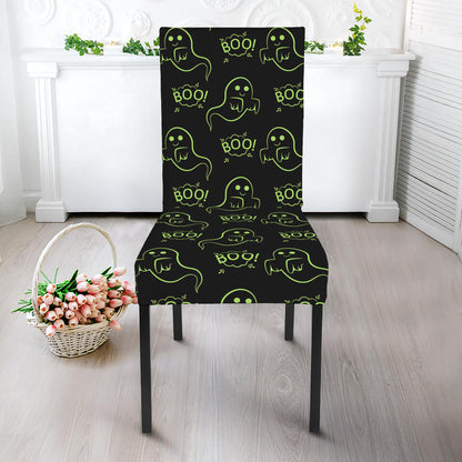 Boo Ghost Pattern Print Dining Chair Slipcover