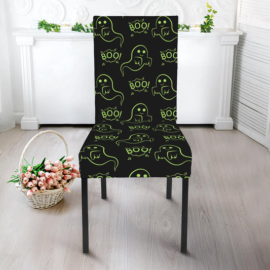 Boo Ghost Pattern Print Dining Chair Slipcover