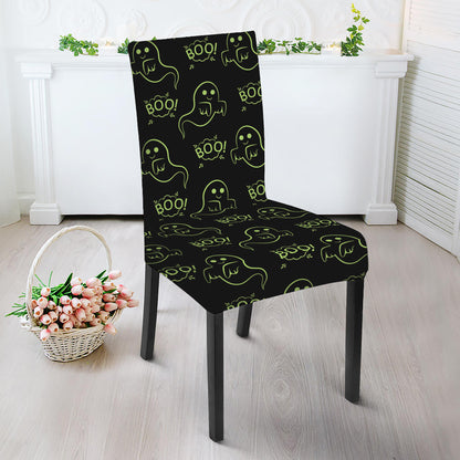 Boo Ghost Pattern Print Dining Chair Slipcover