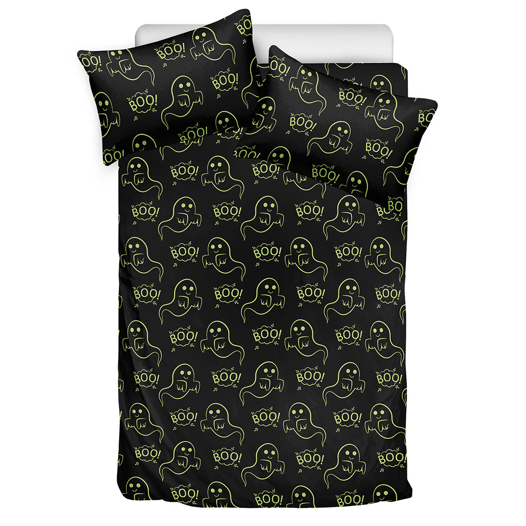Boo Ghost Pattern Print Duvet Cover Bedding Set