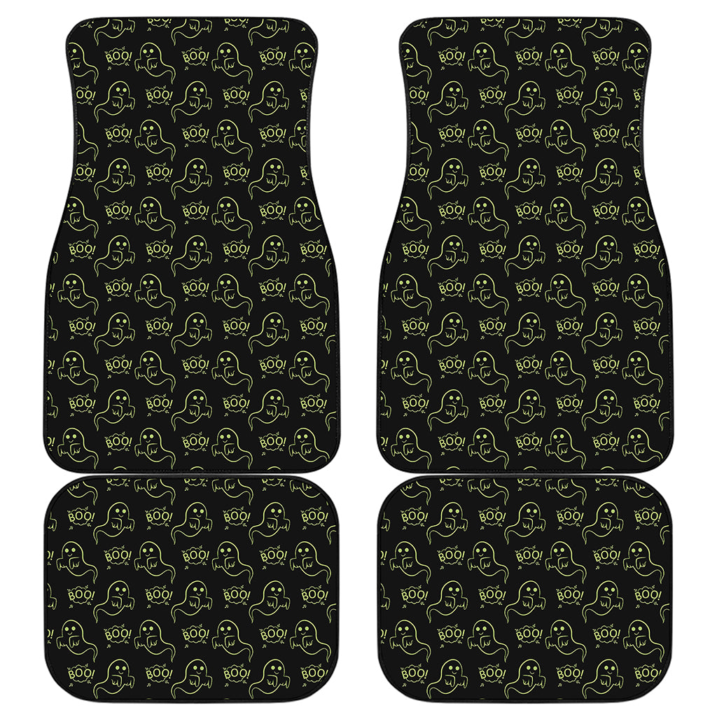 Boo Ghost Pattern Print Front and Back Car Floor Mats