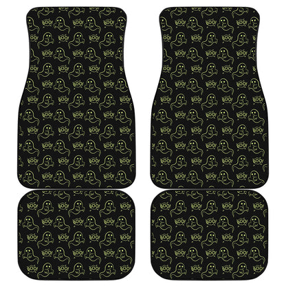 Boo Ghost Pattern Print Front and Back Car Floor Mats