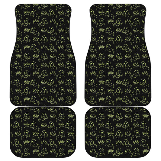 Boo Ghost Pattern Print Front and Back Car Floor Mats
