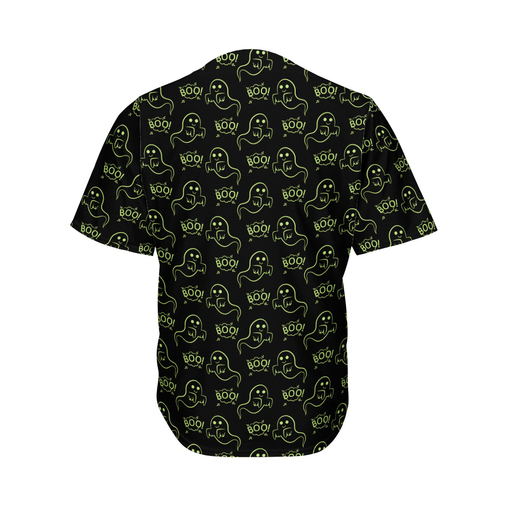 Boo Ghost Pattern Print Men's Baseball Jersey