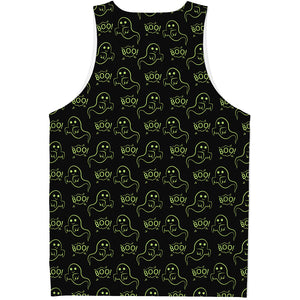 Boo Ghost Pattern Print Men's Tank Top