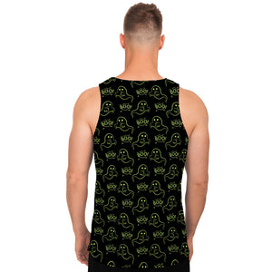 Boo Ghost Pattern Print Men's Tank Top