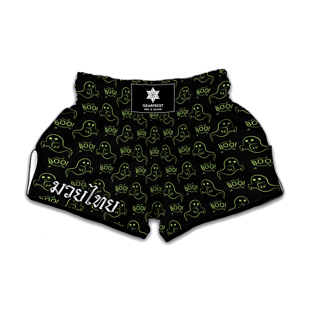 Boo Ghost Pattern Print Muay Thai Boxing Shorts