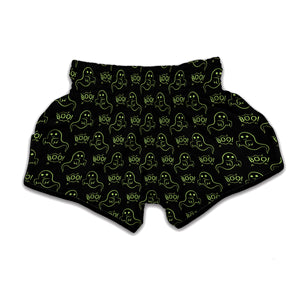 Boo Ghost Pattern Print Muay Thai Boxing Shorts