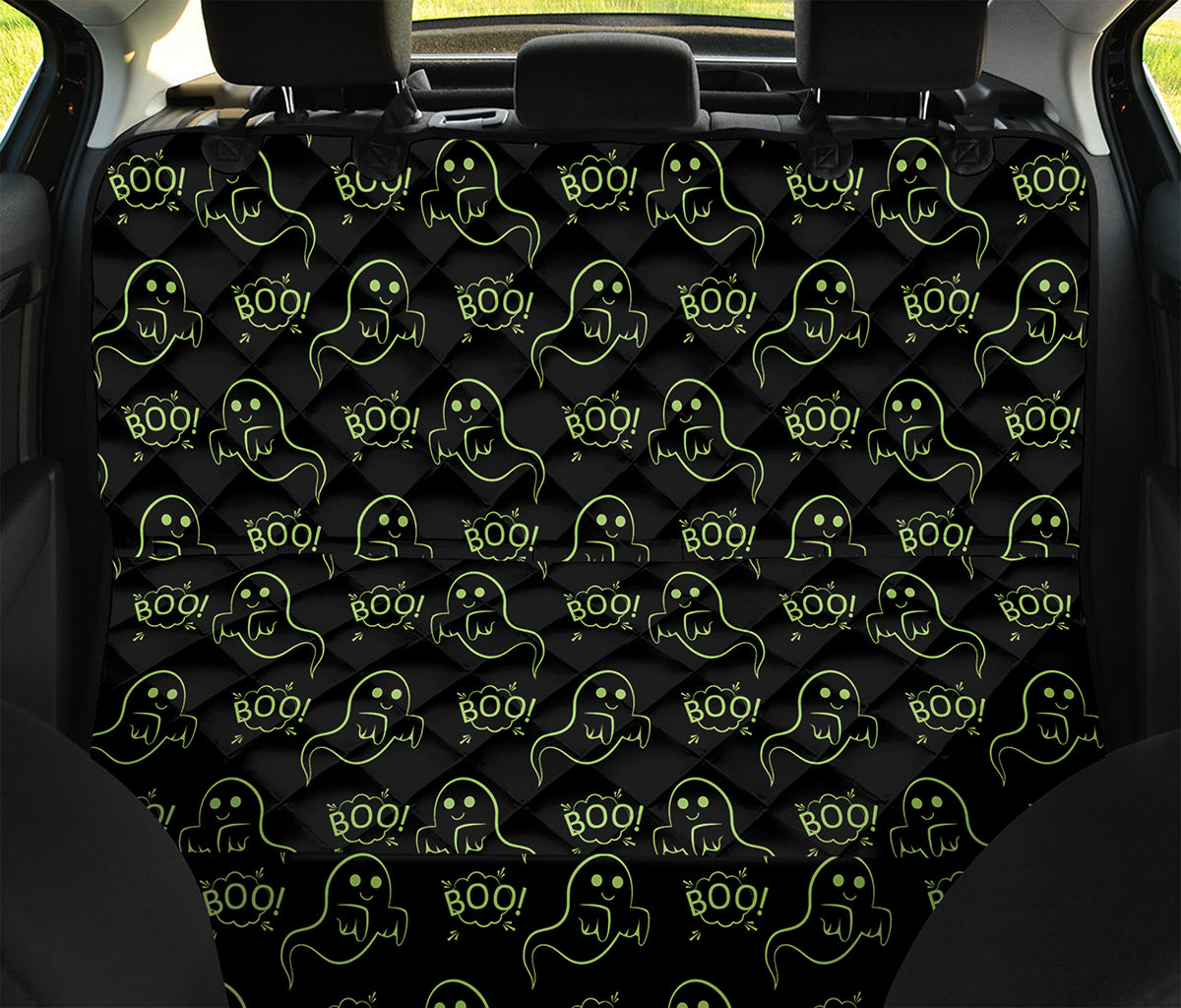 Boo Ghost Pattern Print Pet Car Back Seat Cover