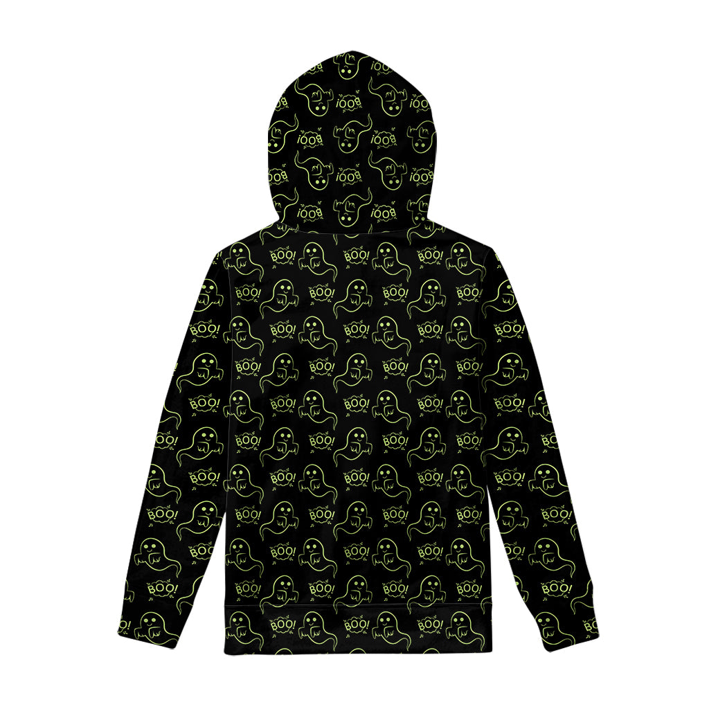 Boo Ghost Pattern Print Pullover Hoodie