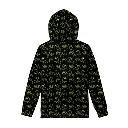 Boo Ghost Pattern Print Pullover Hoodie