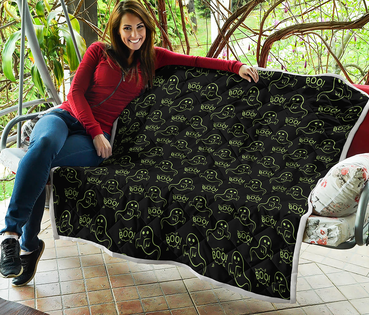 Boo Ghost Pattern Print Quilt