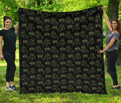 Boo Ghost Pattern Print Quilt