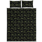 Boo Ghost Pattern Print Quilt Bed Set